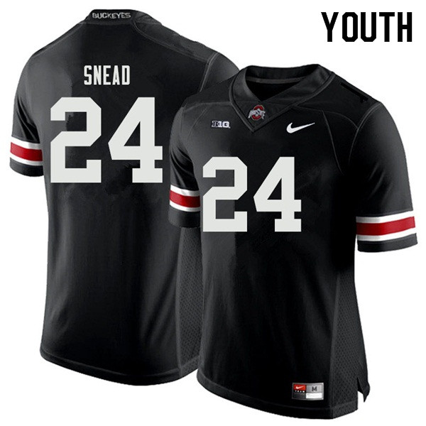 Ohio State Buckeyes Brian Snead Youth #24 Black Authentic Stitched College Football Jersey